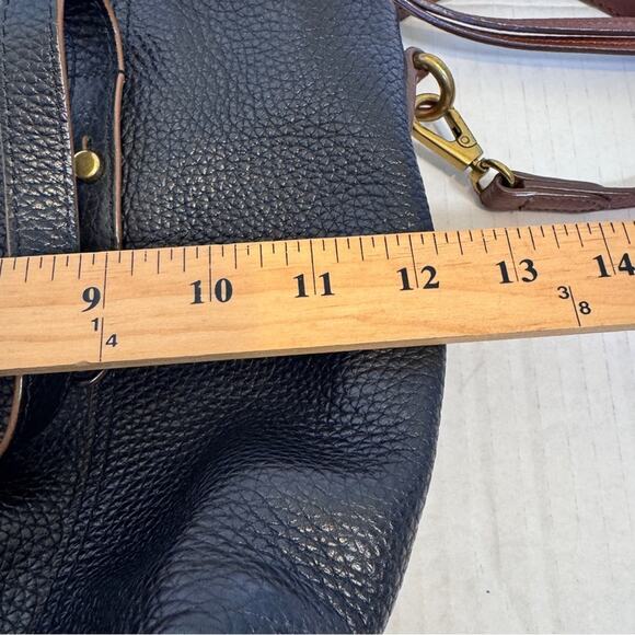 Fossil Black Brown Leather Hobo Shoulder Bag Handbag Purse Vintage Classic - Picture 11 of 11